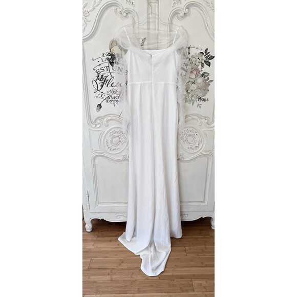 Lulus Beautifully Beloved Dress Women's M White Off the Shoulder Wedding NWT - Picture 10 of 13